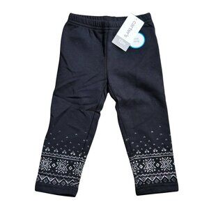 NWT | Carter's Black Snowflake Leggings | Cozy Lining | Holiday | 12M